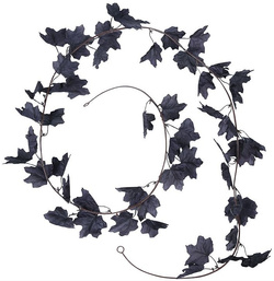 Sztuczne Pnącze Liście Czarne Halloween 180 cm