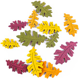 Kolorowe Kształty z Drewna LIŚCIE DĘBU 12szt.