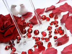 Diamentowe konfetti 20 mm, bordo, 10 szt.