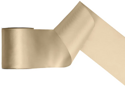 Tasiemka satynowa, zimny złoty, 100mm/25m