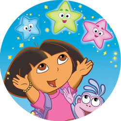 Opłatek tortowy 14 cm, Dora i Przyjaciele 1 szt.