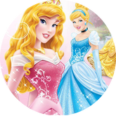 Opłatek tortowy 14 cm, Księżniczki Princess 1 szt.