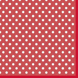 Serwetki CZERWONE KROPKI, 33x33cm, 20szt, 1op