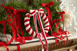 Tasiemka Welurowa, czerwona, 25mm/10m