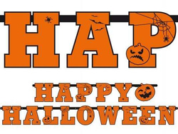 Baner napis HAPPY HALLOWEEN, 210cm, 1 szt. 