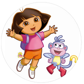 Opłatek tortowy 14 cm, Dora i Przyjaciele 1 szt.