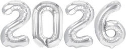 Zestaw Balonów 2026, srebrny, 100cm