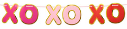 Girlanda papierowa XOXO, złoty kontur, 200 cm
