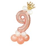 Zestaw balonów różowe złoto cyfra 9, 1 kpl