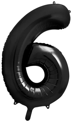 Balon foliowy Cyfra ''6'', 86cm, czarny