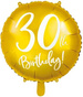Balon foliowy 30th Birthday, złoty, 45 cm, 1 szt.