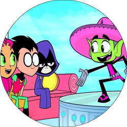 Opłatek tortowy 20 cm, Młodzi Tytani 1 szt.