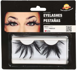 Sztuczne RZĘSY Doklejane CZARNE PIÓRA, 1 para