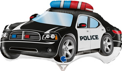 Balon Foliowy Policja Radiowóz Auto Czarny 34x19cm