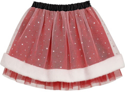 Spódniczka Tutu Czerwona z Brokatem Mikołajka