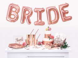 Balon foliowy Litera "D", 35cm, różowe złoto 1szt.