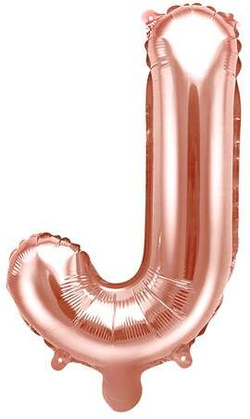 Balon foliowy Litera "J", 35cm, różowe złoto 1szt.