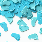 Konfetti Baby Shower Chłopiec Niebieskie Stópki