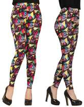 Spodnie LEGGINSY Kolorowe Disco LATA 80, M