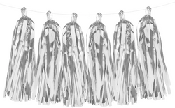 Girlanda Frędzle SREBRNE Lustrzane 12szt.