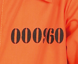 Strój Kostium Skazaniec WIĘZIEŃ Psychopata 5-6 lat