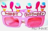 Okulary urodzinowe; HAPPY BIRTHDAY, 1 szt.