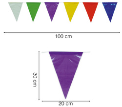 Girlanda Kolorowe Foliowie Trójkąty Flagi 50m