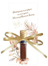 Bileciki Podziekowanie Merci BOHO Komunia 5 szt.