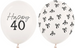 Balony Białe Czarne Kokardki Happy 40 URODZINY 5sz