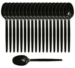 Łyżeczki wielokrotego użytku ECONOMY czarne 100szt