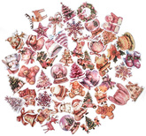 Naklejki Winylowe Świąteczne Pink 4-6cm, 50 szt.