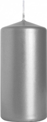 Świeca walec, srebrny metaliczny , 5x10cm, 1 szt.