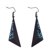 Kolczyki Czarne Z Kryształkami Disco Lata 80 90