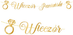 Baner Girlanda Wieczór Panieński Złoty 150cm