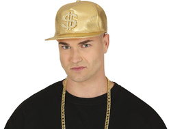 Czapka z Daszkiem Złota Dolar Raper HipHop Bogacz
