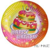 Talerzyki 23 cm HAPPY BIRTHDAY, 8szt