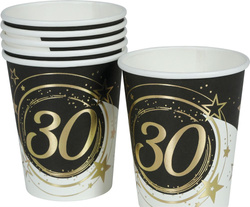 Kubeczki Papierowe 30 URODZINY 240ml 6szt.