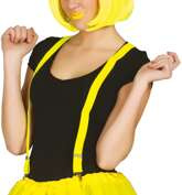 Neonowe Żółte Szelki Disco Lata 80 Strój Party