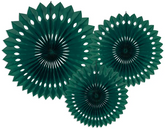 Rozety dekoracyjne Ciemny ZIELONE 20-30cm 3szt.
