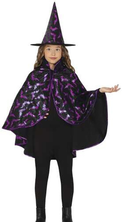 Zestaw Kostium Strój Czarna Fioletowa CZAROWNICA