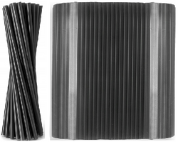 Słomki Plastikowe Wielokrotnego Użytku Czarne x200