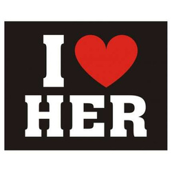 Naklejki na buty "I LOVE HER" - 2 szt, 1 op.