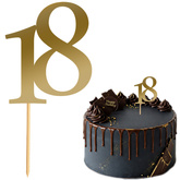 Topper na Tort LICZBA 18 Urodziny Party ZŁOTY