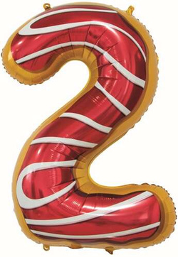 Balon foliowy Cyfra 2, ciasteczko, 78 cm