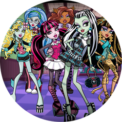 Opłatek tortowy 29 cm, 1 szt. Monster High