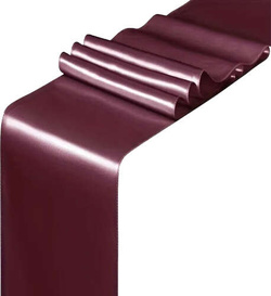 Satyna Gładka Bieżnik Dekoracja BORDOWY 0,16 x9m
