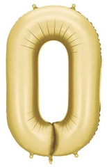 Balon foliowy Cyfra "0" Satyna ZŁOTY, 86cm, 1szt