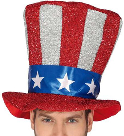 Kapelusz Amerykański Cylinder Flaga Barwy USA