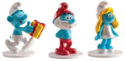 Figurka urodzinowa - PVC Smerfy, 3 szt.