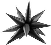 Balon foliowy Gwiazda 3D, 95cm, czarny